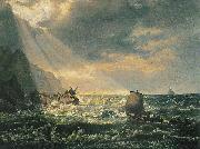 johann christian Claussen Dahl Skipbrudd ved Caprikysten oil on canvas